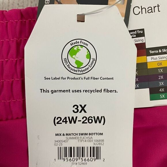 Time & Tru women 3X 24W-26W mid rise pull on bikini bottoms pink brand new - Picture 4 of 8